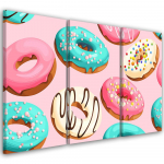Kolmeosalise pildiga l&otilde;uendiprint Donuts Cake 60x40 roosa