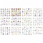 12 stiilis Nail Art Water Transfer Kleebis Inglise Abstract Image Transfer Slider Decoration