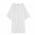 Mood Korea Bohemian Long Holiday Beach p&auml;ikesekaitsekate Casual konks &otilde;&otilde;nes lilleline Seksikas s&auml;rk suvine pitspluus Overall 25904 One Size valge