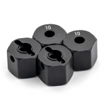 Axial SCX10 90046 Tamiya alumiiniumsulamist 12 mm rattaveo kuuskant rummu adapter koos tihvtidega 10mm must
