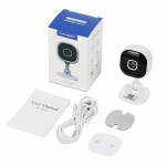 VAORLO A3 mini juhtmeta WiFi-kaamera &ouml;&ouml;n&auml;gemine, kahesuunaline r&auml;&auml;kimine, 360&deg; p&ouml;&ouml;rlemine arvutikaamera jaoks m&otilde;eldud rakenduse juhtimise tugi 64G TF-kaart valge