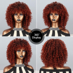 MISSQUEEN Afro Women Ombre Ingver Oranž krussis lokkis parukas s&uuml;nteetilisest kiust looduslikust Cosplay igap&auml;evasest kandmisest krussis lokkis parukas 30cm