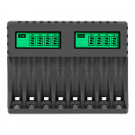 LCD-ekraaniga nutikas 8-pesaga akulaadija 1,2 V AA AAA NiCd Ni-MH laetavate akude jaoks Aa Aaa laadija jaoks No battery