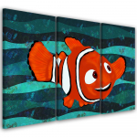 Kolmeosaline pildil&otilde;uenditr&uuml;kk Fish 60x40 oranž