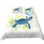 3D kilpkonnamustriga luksuslik kodu voodipesukomplekt t&auml;issuuruses teki- ja padjap&uuml;&uuml;riga 2 v&otilde;i 3 mereloomade prindid Pestav ja mugav magamistoa voodipesu UK Single 135x200cm