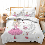 3D balletit&uuml;druku voodipesu Queen King T&auml;issuuruses kahe &uuml;heinimesevoodiga t&uuml;drukute roosa tekk ja padjap&uuml;&uuml;riga voodipesu DE 135x200cm