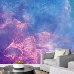 Eemaldatav seinamaaling Sinine roosa abstraktse kunsti tapeet Moodne seinamaalide sisustus Panoraam Mitmev&auml;rviline seinatapeet elutuppa, magamistuppa, kontorisse 200 cm(W) x 140 cm(H)