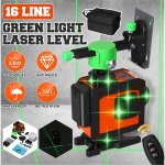 Laser Level 16 Line 360 ​​Horisontaalne vertikaalne rist 4D roheline tuli Laser Tase Isetasanduv m&otilde;&otilde;t v&otilde;imas laser