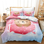 3D Modern Romantic Love Series voodipesukomplekt &auml;sja abiellunud toa tekk ja padjap&uuml;&uuml;r AU240 * 270 Super Size paarituba Pehme kodukaunistus AU Single 140x210cm