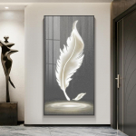 Kuldsed valged suled plakatid Seinakunst Toa sisustus Luksuslik abstraktne kuldne lint veranda koridori l&otilde;uendi maalimiseks kodukaunistuseks 70X140cm No Frame