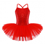 Laste t&uuml;drukute litritega Camisole Ballet Tutu Kleit Seelikuga trikoo Baleriin S&auml;delevad tantsukost&uuml;&uuml;mid 7-8 Years punane