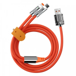 Tsingisulam 2 in 1 120 W USB-kiirlaadimiskaabel Samsung Xiaomi laadimiskaabli jaoks C-t&uuml;&uuml;pi USB 8-kontaktiline laadimiskaabel iPhone'i jaoks 1.2m oranž