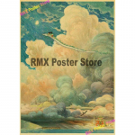 Miyazaki Hayao animefilmide kollektsioon The Wind Rises/Totoro/Spirited Away/Howl Moving Castle plakat toakaunistuse seinakleebiste jaoks 30x21cm