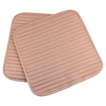 2 Pcs O SHI CAR Universal Square Front Seat Cushion Summer Artificial linen Car seat-Cover Protection Pad for All Cars SUV 2 cushion - Black black