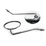 LMoDri 2 pieces/pair Universal Motorcycle Back View Mirror Round Shape Rearview Side Mirrors For Motorbike With 8mm Short Rod black