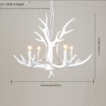 Pure White Antler elutuba Magamistuba Hubane Antler s&ouml;&ouml;gitoa laevalgusti 4 head bulb valge