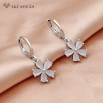 Mood armsad kuupmeetrist tsirkooniumoksiidist lilledega k&otilde;rvar&otilde;ngad naistele pulmadeks Elegantsed ehted, peen kingitus roosikulla v&auml;rvi k&otilde;rvatropid