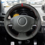 Renault Megane 2 jaoks 2003 2004 - 2008 Kangoo 2008 Scenic 2 2003 - 2009 auto roolikatte viimistlus must nahk punasega black