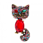 Blucome kivikivist ja kristallist silma pilgutav kassis&otilde;lg Vintage looman&otilde;el saadaval talvemoe ehted uusaasta 2023 punane