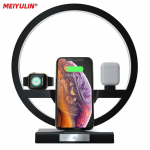 4-&uuml;hes multifunktsionaalne juhtmevaba kiirlaadija alus Apple Iwatch Airpodidele Iphone 14 13 12 11 Samsung Xiaomi Led lambi lauahoidik 10W wireless charger