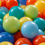 KiddyMoon 300 Balls 7cm/2,75in pehmest plastikust m&auml;ngupallid lastele valmistatud eu-s, l.roheline/oranž/turq/sinine/babyblue/kollane 300 Balls/7cm-2.75in