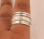 Keerutav S&otilde;rmus 925 Sterling H&otilde;bedast S&otilde;rmus, K&auml;sit&ouml;&ouml; Boho Disaineri S&otilde;rmus, Unisex Kingitus S&otilde;rmus, Aastap&auml;eva S&uuml;nnip&auml;eva Kingitus, H&otilde;bedast Ehted 6