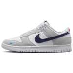 Nike Dunk Low Mini Swoosh - Football Grey Midnight Navy Unisex tossud Valge Bright-Crimson FJ4227-001 37.5