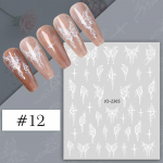 2tk 3D Butterfly Nail Art Kleebis Punane Metallic Star Moon Design Manik&uuml;&uuml;ri tarvikud 05