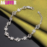 925 Sterling H&otilde;be AAA Tsirkoon T&auml;ielik S&uuml;da Lill K&auml;ev&otilde;ru Ehted 20cm