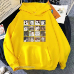 Meme Cats Pusle Hoodie Harajuku Print Unisex's kapuutsid T&auml;nava Korea Unisex/naiste dressipluusid Punk Pullover Unisexs Rock riided 2XL