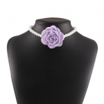 Camellia Faux Pearl naiste kaelakee vintage prantsuse stiilis elegantne luksuslik h&uuml;poallergeenne t&uuml;drukute kaelakee kaelakee moe ehted kingitus lilla