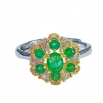 SACE GEMS 4*5 mm naturaalsed smaragds&otilde;rmused naistele, 925 sterling h&otilde;bedast pulmapeo peened ehted festivali kingitus Open roheline