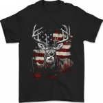 Ameerika hirv lipuga USA jahipidamise unisex T-s&auml;rk S