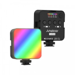ANDOER T64RGB taskuga LED-valgusti minivideolamp RGB-fotograafia valgusti 2500K-9000K+/-200K v&auml;rv must