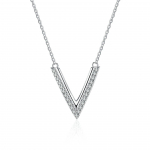Mood V Kujuline Moissaniit Ripats Kaelakee Naistele 100% 925 H&otilde;be GRA Moissaniit Kaelakee S&uuml;nnip&auml;ev Aastap&auml;ev Kingitus Ehted 45cm&White Gold Plated