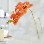 5 tk orhidee, kunstliblika Phalaenopsis lill, kunstlille oksad oranž