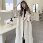 Elegantsed villased mantlid talveks naiste vintage tuulepluusid jakid keskmise pikkusega lahtise kaarega kardiganid S beež