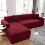 Veekindlad žakaarkangast diivanikatted Elastsed pestavad tugitooli L-kujulised diivanikatted elutoa koduks 1 seater 90-140cm veinipunane v&auml;rv