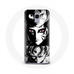 &Uuml;mbris Samsung Galaxy J6 2018 Goku Naruto Luffy &uuml;heosalise Dragon Ball Z mustvalge taustaga anime manga jaoks