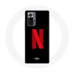 Coque pour Xiaomi Redmi Note 10 Pro Netflix Logo rouge fond noir