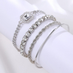 4 tk Praetud taigna keerdudega k&auml;ev&otilde;rude komplekt tsirkoonist kullast h&otilde;bedast ketiga k&auml;ev&otilde;rud naistele ehete tarvikud kuld