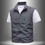 Suures suuruses vest meeste keskealistele &otilde;ues kalap&uuml;&uuml;kidele m&otilde;eldud suvine camisole vabaaja &otilde;huke t&ouml;&ouml;riiete vest XXXXXL hall