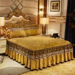 3 tk voodipesukomplekt Luksuslikud pehmed voodikatted K&otilde;rgendatud voodi seelik Reguleeritav voodilina Queen King Size kate padjap&uuml;&uuml;ridega 3pcs 200x220cm