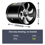 4''6''8'' toru v&auml;ljat&otilde;mbeventilaator &Otilde;huventilaator Metalltoru ventilatsioon v&auml;ljat&otilde;mbeventilaator Mini v&auml;ljat&otilde;mbeseade Vannitoa WC seina ventilaator toru ventilaator 8-inch 60W
