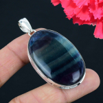 Fluoriit V&auml;&auml;riskivi Ripats Massiivne 925 Sterlingh&otilde;be Ripats Ehted Kingitus Unisexile