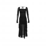 Sylcue talvepeo kuninganna lilla k&uuml;ps seksikas ilus enesekindel elegantne graatsiline naiste l&auml;bipaistev &otilde;huke sirge kleit S must