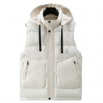 Meeste talvine vest kapuutsiga varrukateta paks &uuml;hev&auml;rviline kardigan polsterdatud tuulekindel soe siledad taskud, n&ouml;&ouml;r Meeste talvevest mantel 2XL must