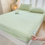 New Class a Waterproof to Prevent Leakage of Urine Quilted Fitted Sheet Thickened Simmons Mattress Cover Simple Solid Color Bedspread 90*200+30cm 3pcs