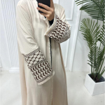Moslemi kleit Tagasihoidlik islami r&otilde;ivad Uus pehme krepp tikandid Palestiina Kefiyyeh Abaya Ramadan Tutt Dubai Abaya naised XXL aprikoosi/beež