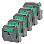 5Pakki 12MM Must rohelisel sildilindil &Uuml;hilduv Brother mk 731 MK 731 M-K731 lint Brother p touch etikettide valmistajale PT-70 PT-80 5 Packs MK731